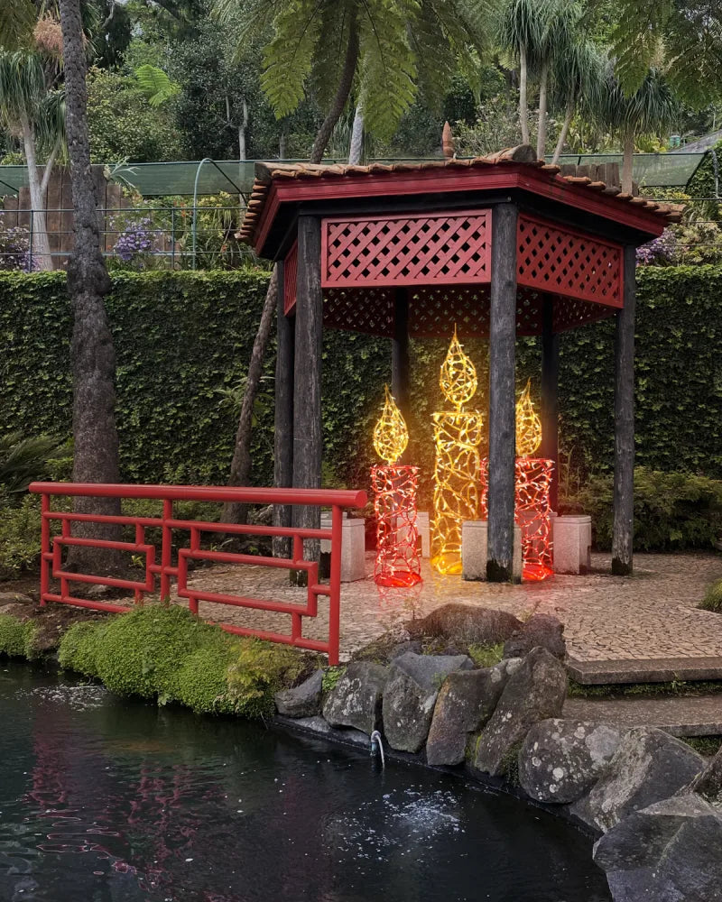 Alganic Lichtobjekt Kerze – gold und rot, in drei Varianten