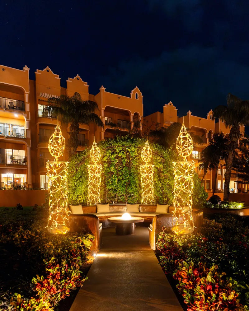 Alganic Lichtobjekt Kerze – gold und rot, in drei Varianten