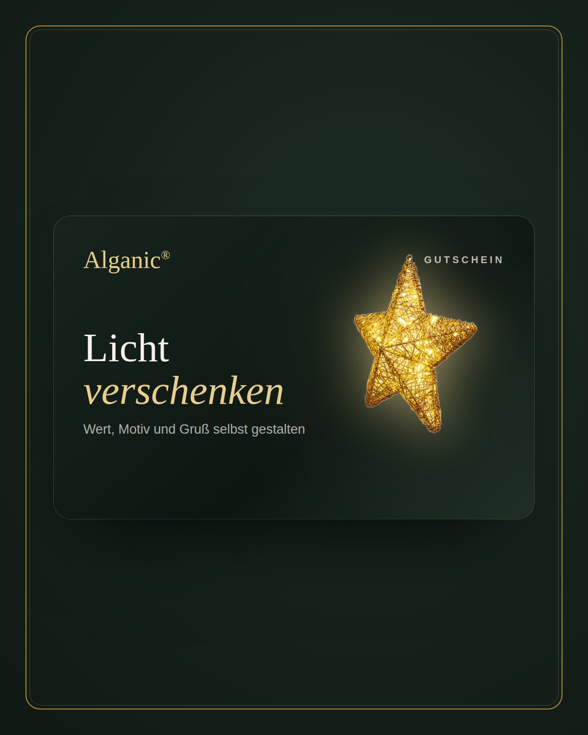 Alganic Gutschein - verschenke Gestaltung