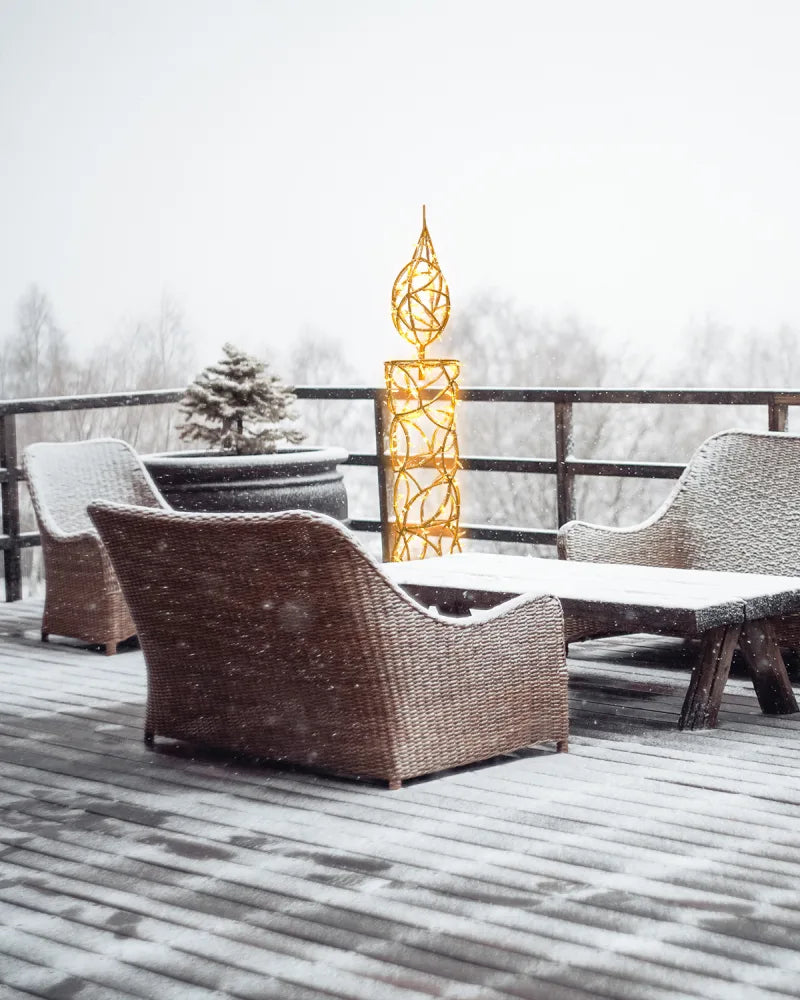 Alganic Lichtobjekt Kerze – gold und rot, in drei Varianten