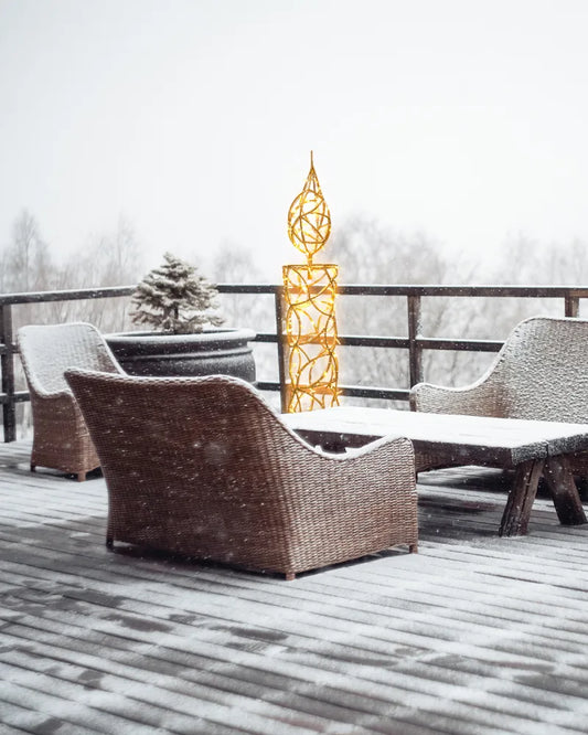 Alganic Lichtobjekt Kerze – gold und rot, in drei Varianten